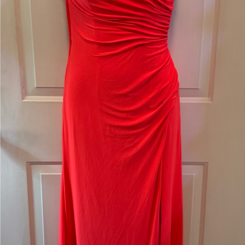 Hailey Logan by Adrianna Papell Deep Orange Party Dress with “Crystal” Accents